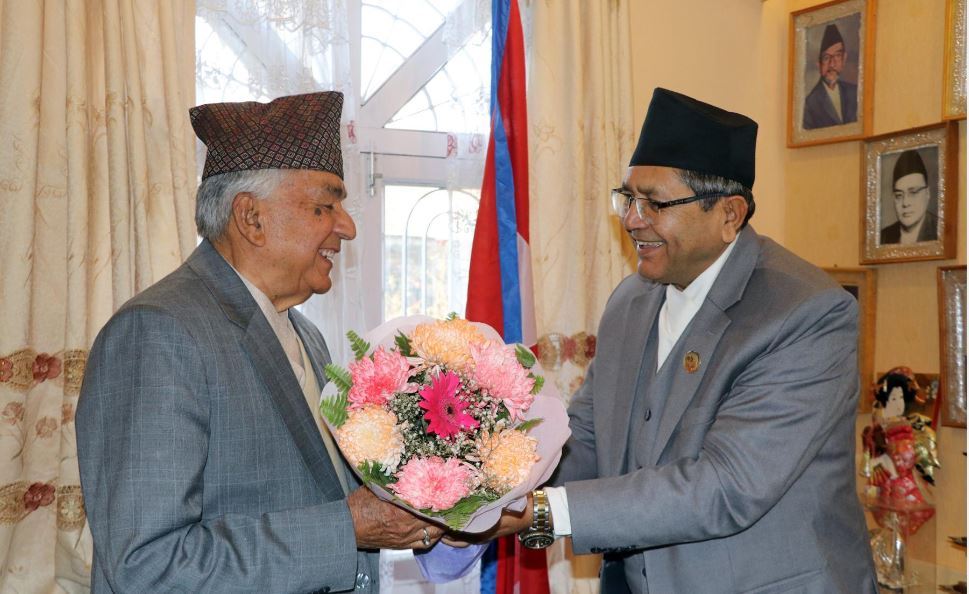नवनिर्वाचित राष्ट्रपतिसँग सभामुखको भेट